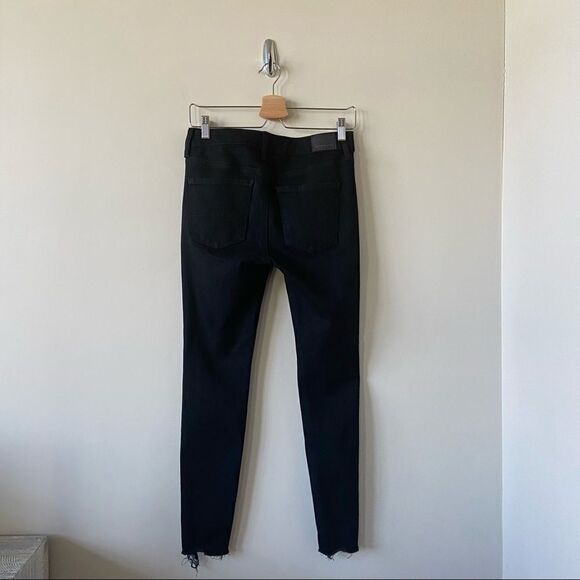 American Eagle-Hi Rise Black Distressed Jeggings (Size:6) - Picture 2 of 12